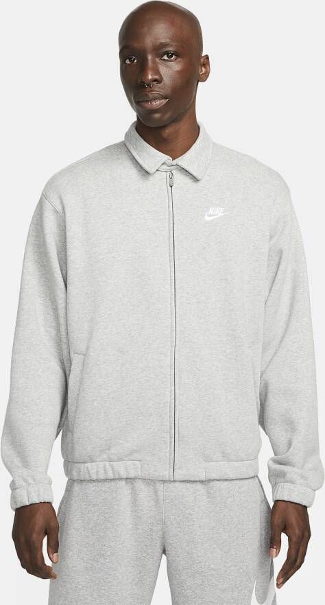 Nike Club Fleece Harrington-jack voor heren Grijs