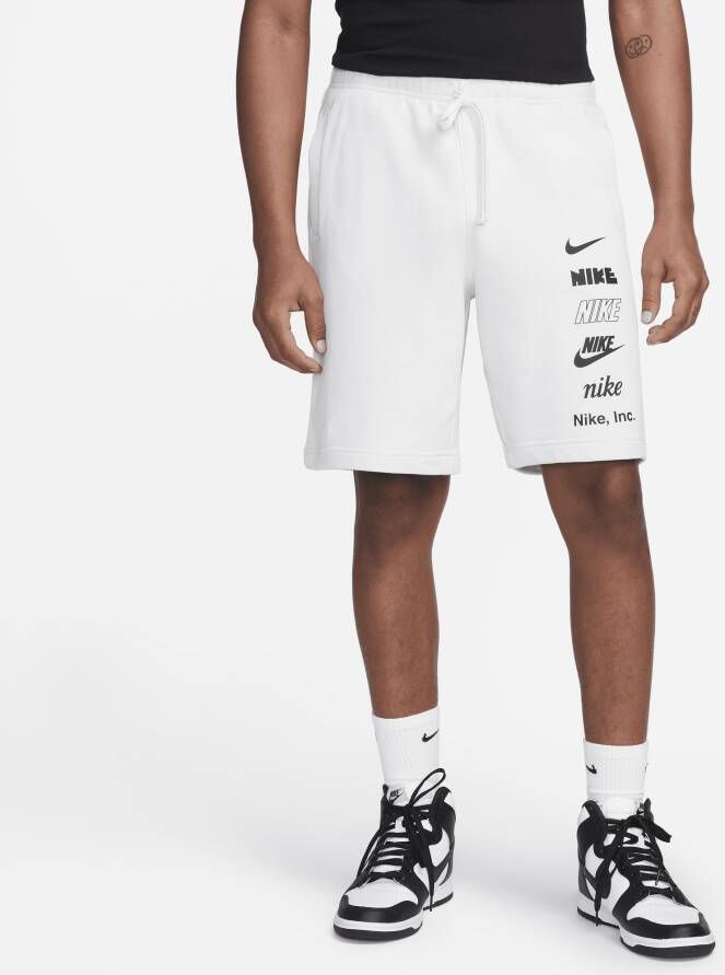 Nike Club+ French Terry Short Phantom White Heren