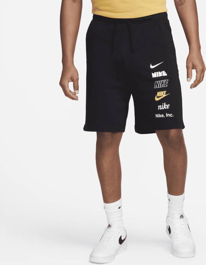 Nike Club Fleece Herenshorts van sweatstof Zwart