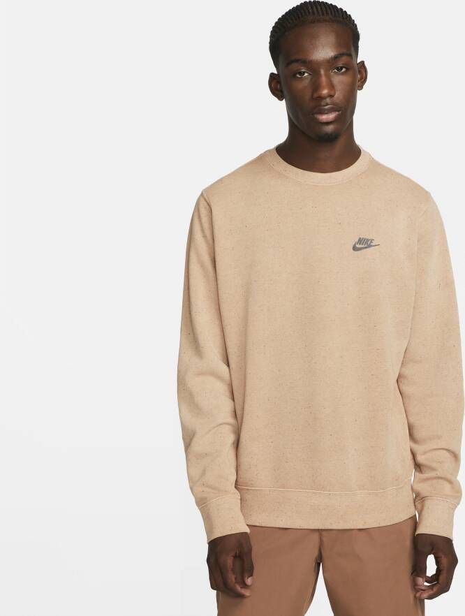 Nike Club Fleece Herentop met ronde hals Bruin
