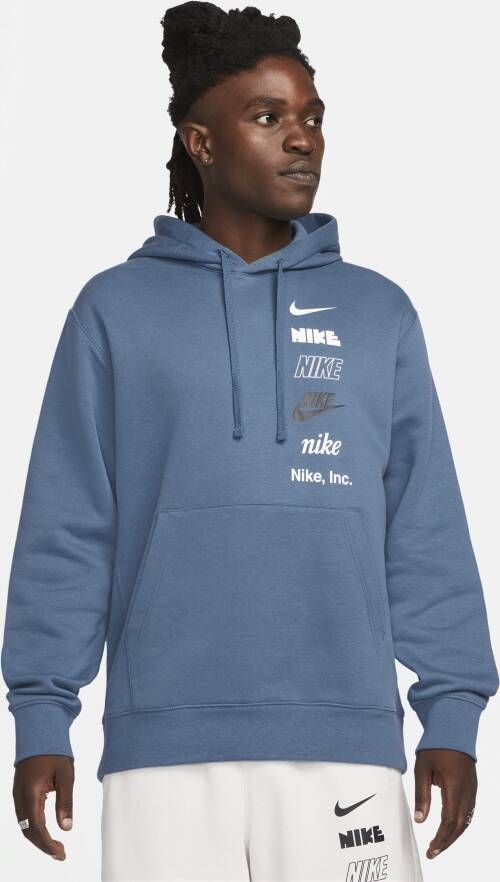 Nike Club Fleece Hoodie voor heren Blauw