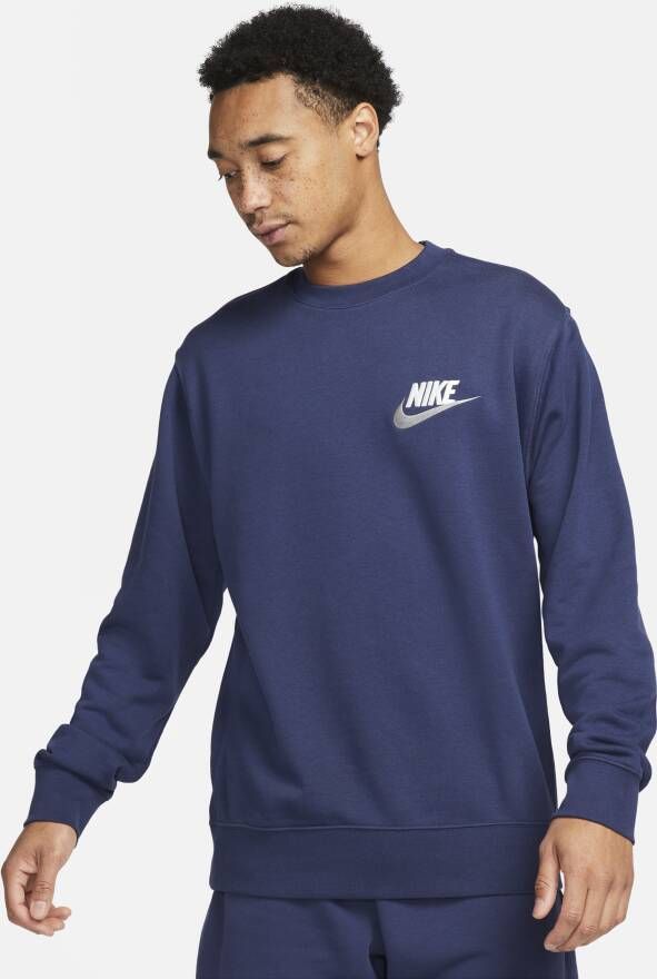Nike Club herentop van sweatstof met ronde hals Blauw