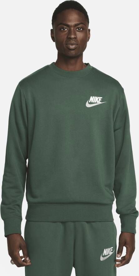 Nike Club herentop van sweatstof met ronde hals Groen