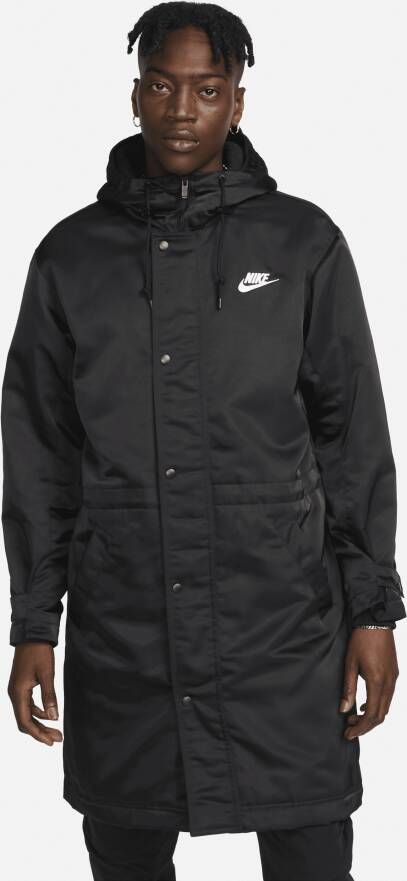 Nike Lange Sherpa- gevoerde parka met capuchon Black Heren