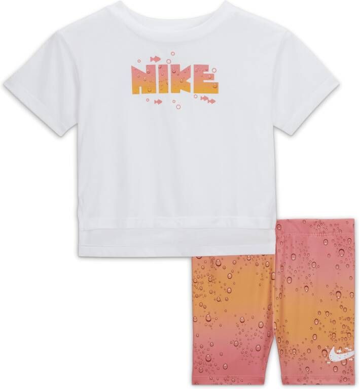 Nike Coral Reef Tee and Shorts Set Tweedelige Dri-FIT babyset Roze