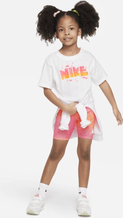 Nike Coral Reef Tee and Shorts Set Tweedelige Dri-FIT set voor kleuters Roze
