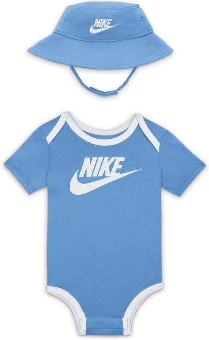Nike Core Bucket Hat and Bodysuit Set Tweedelige babyset Blauw