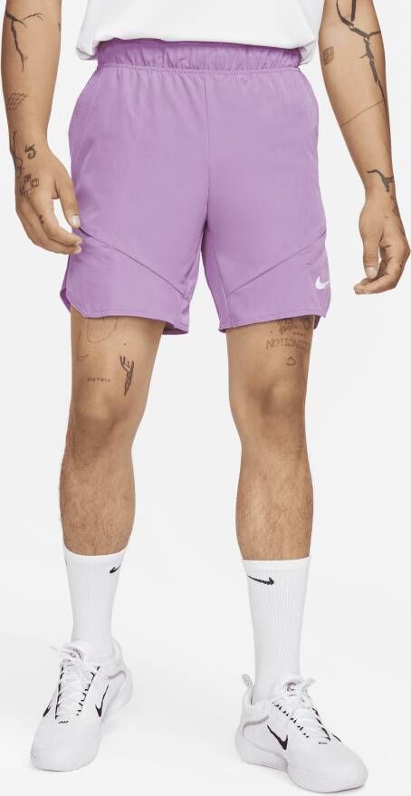 Nike Court Dri-FIT Advantage Tennisshorts voor heren (18 cm) Paars