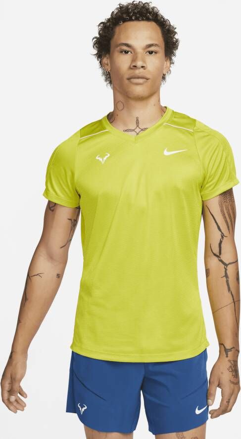 Nike Court Dri-FIT Rafa Challenger Tennistop met korte mouwen voor heren Groen