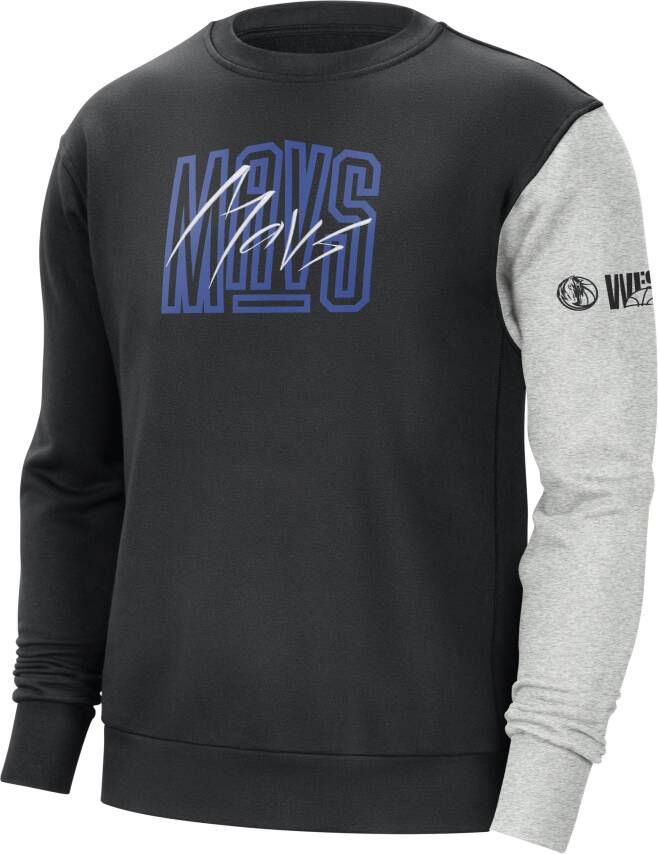 Nike Dallas Mavericks Courtside NBA-sweatshirt van fleece voor heren Zwart