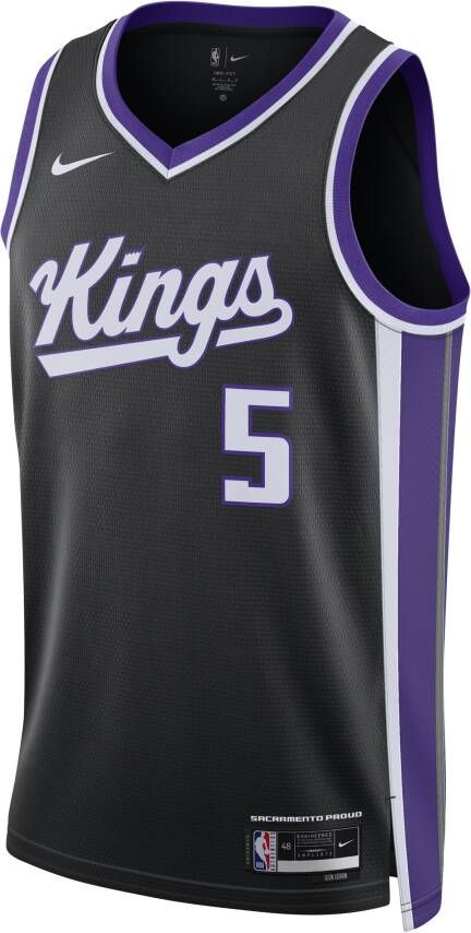 Nike De'Aaron Fox Sacramento Kings 2023 24 Icon Edition Swingman NBA-jersey met Dri-FIT Zwart