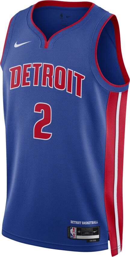 Nike Detroit Pistons Icon Edition 2022 23 Dri-FIT Swingman NBA-jersey voor heren Blauw