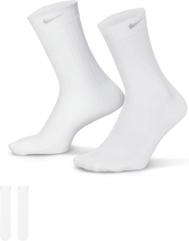 Nike Doorschijnende crew sokken voor dames (1 paar) Wit
