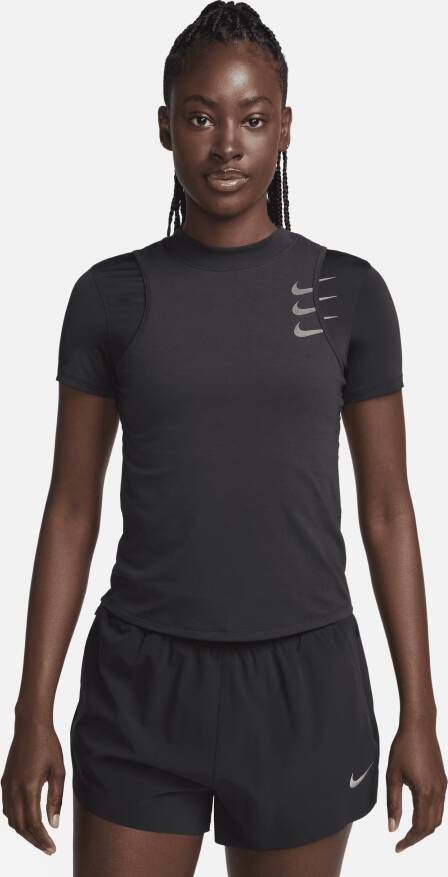 Nike Dri-FIT ADV Running Division hardlooptop met korte mouwen voor dames Zwart