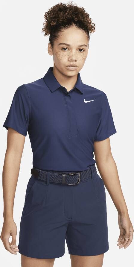 Nike Dri-FIT ADV Tour Golfpolo met korte mouwen voor dames Blauw