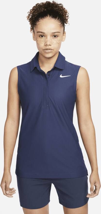 Nike Dri-FIT ADV Tour golfpolo zonder mouwen voor dames Blauw