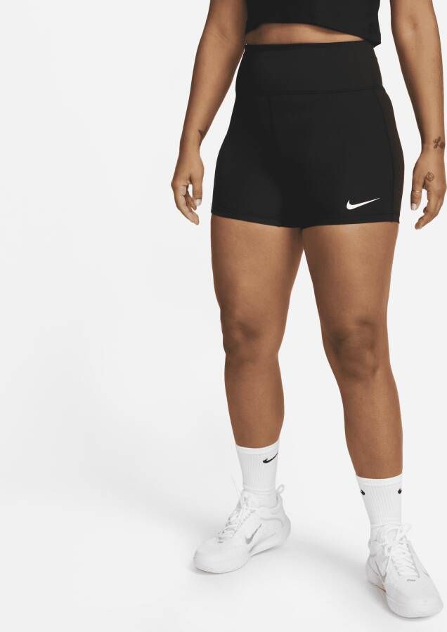 Nike Dri-FIT Advantage Tennisshorts met hoge taille voor dames (10 cm) Zwart