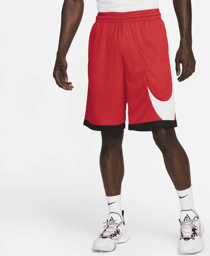 Nike Basketbal Mesh Shorts Rood Zwart Wit Red Heren