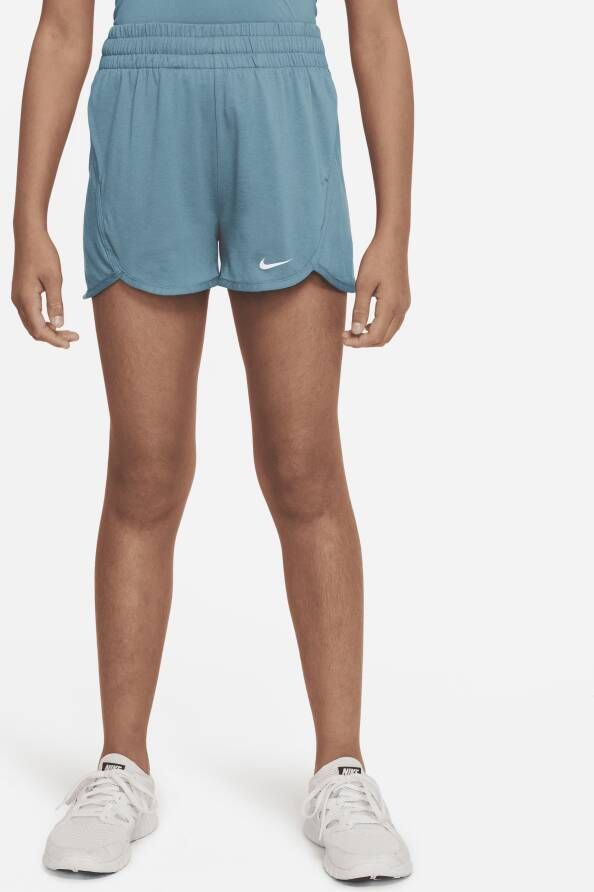 Nike Dri-FIT Breezy Trainingsshorts met hoge taille voor meisjes Groen
