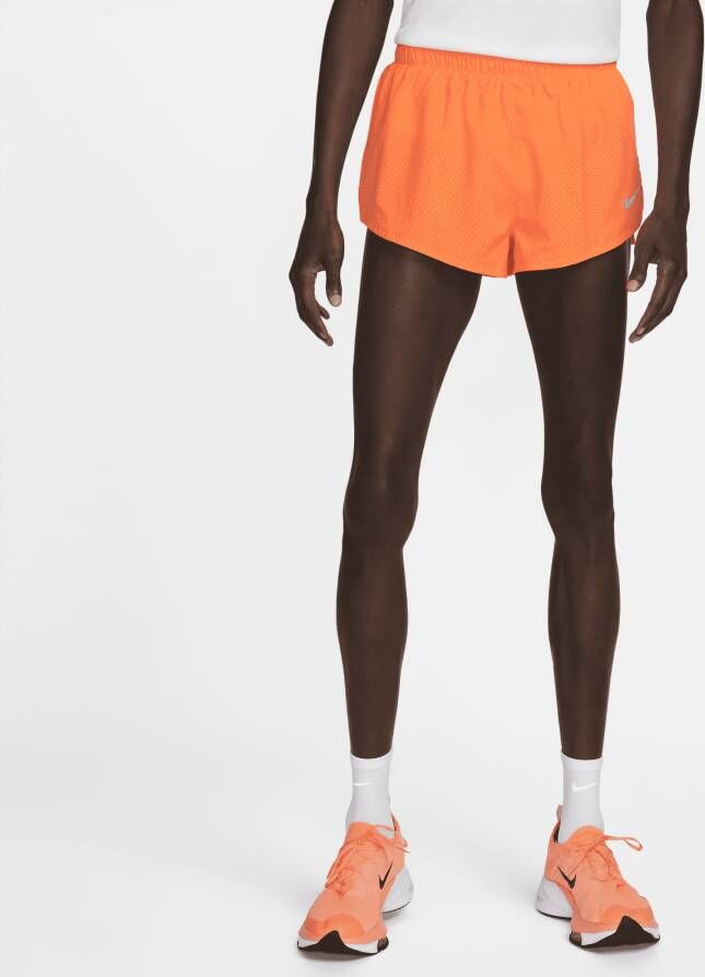 Nike Dri-FIT Fast Racingshorts met binnenbroek voor heren (5 cm) Oranje