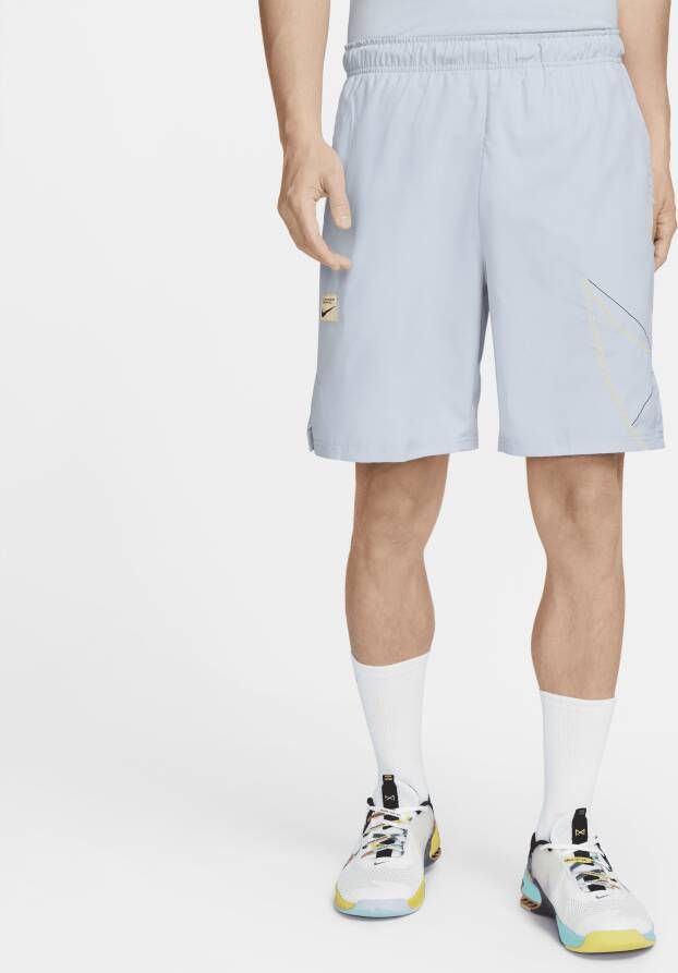 Nike Dri-FIT Flex Geweven fitnessshorts voor heren (23 cm) Blauw