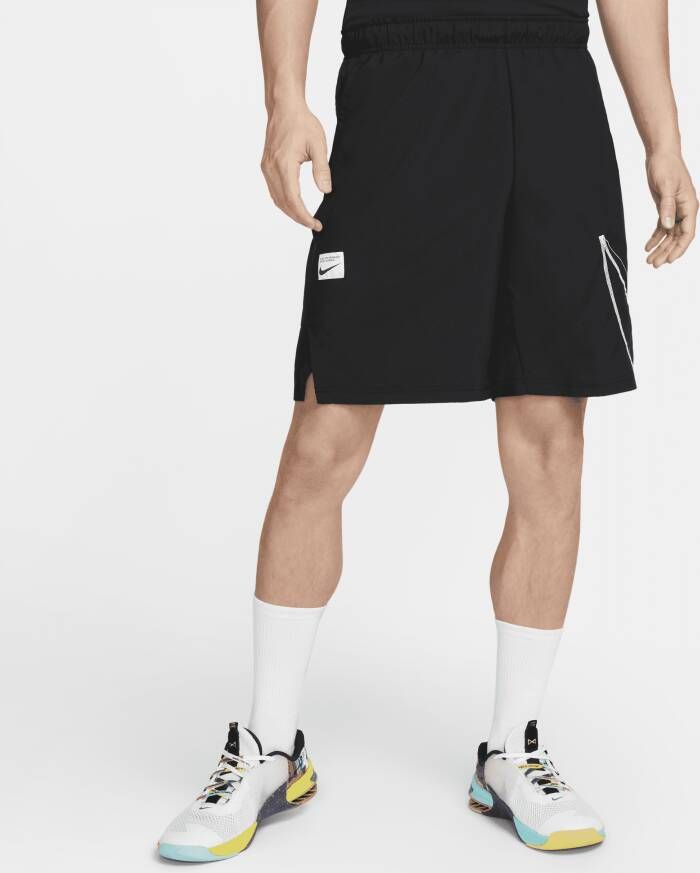 Nike Dri-FIT Flex Geweven fitnessshorts voor heren (23 cm) Zwart
