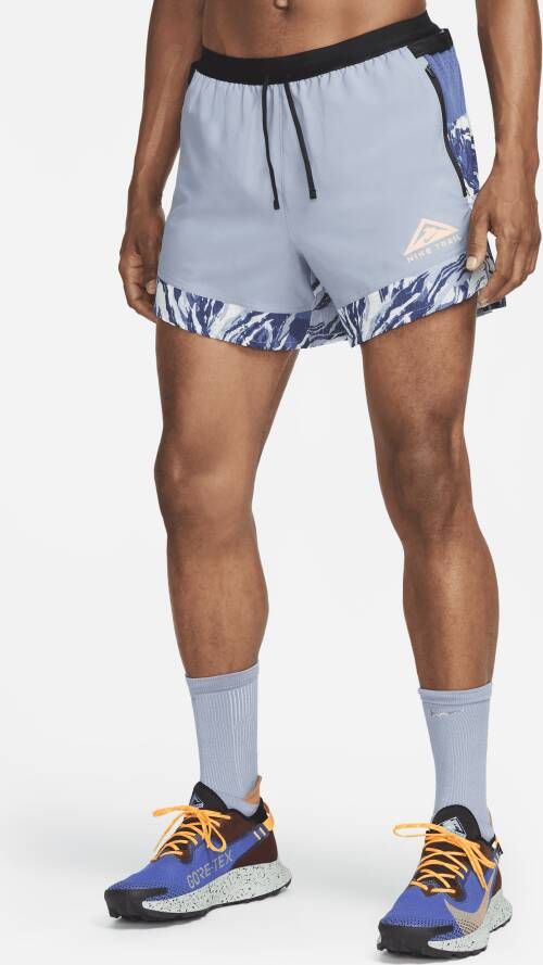 Nike Dri-FIT Flex Stride Trailrunningshorts met binnenbroek voor heren (13 cm) Blauw