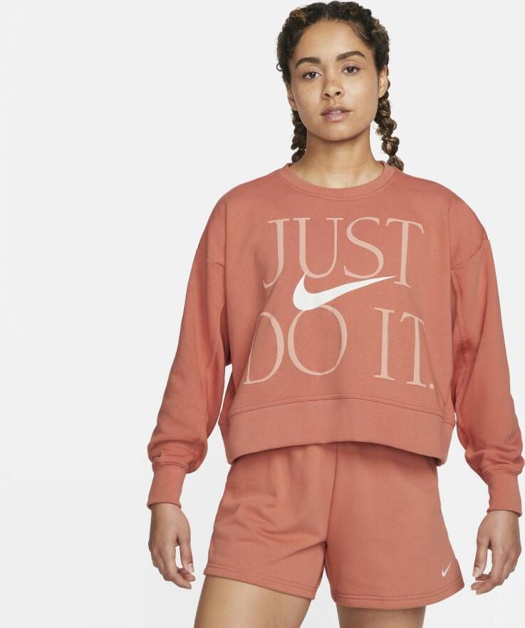Nike Dri-FIT Get Fit Trainingsshirt met ronde hals voor dames Oranje