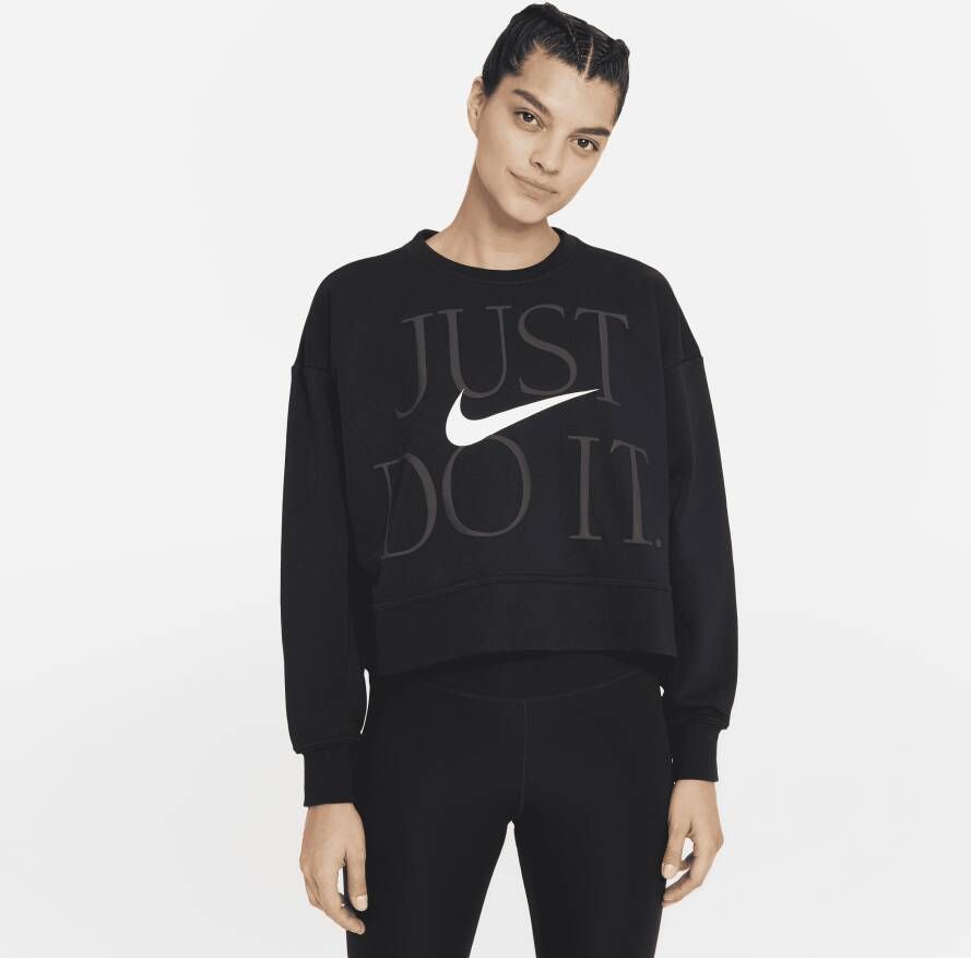 Nike Dri-FIT Get Fit Trainingsshirt met ronde hals voor dames Zwart