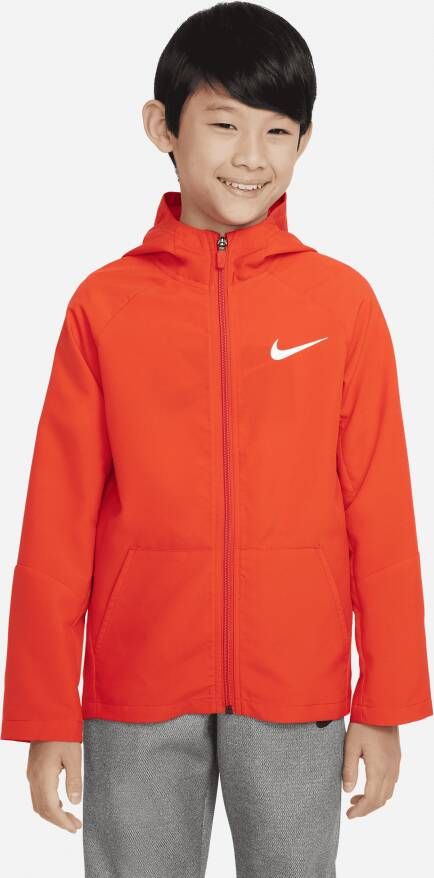 Nike Dri-FIT Geweven trainingsjack voor jongens Rood