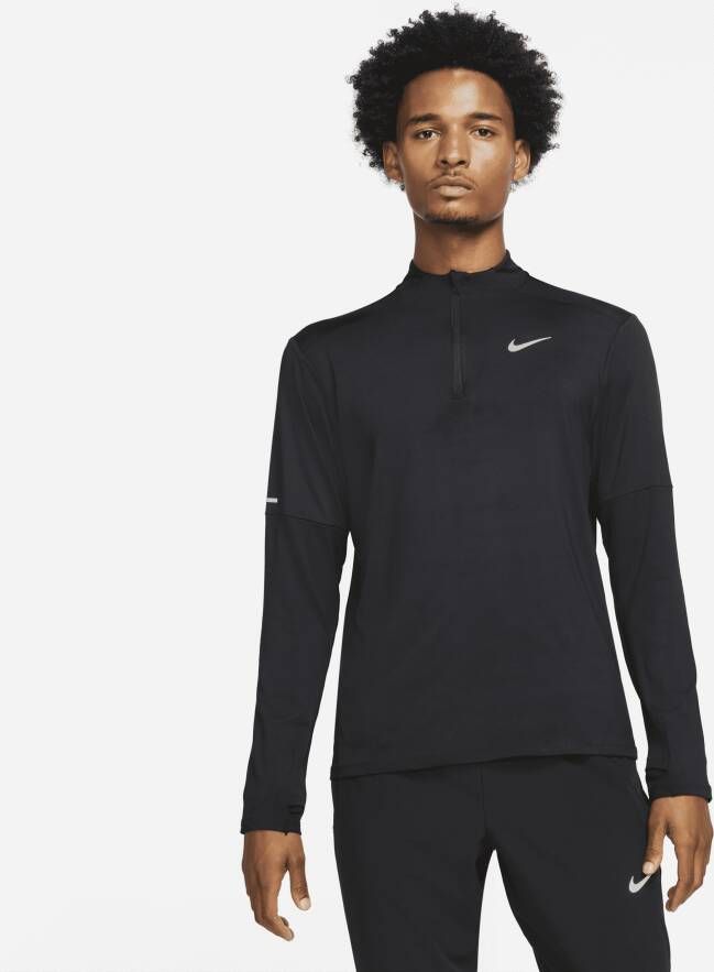 Nike Dri-FIT hardlooptop met halflange rits voor heren Zwart