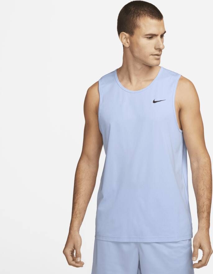 Nike Dri-FIT Hyverse Fitnesstanktop met korte mouwen voor heren Blauw