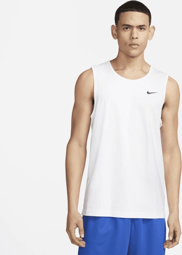 Nike Dri-FIT Hyverse Fitnesstanktop met korte mouwen voor heren Wit