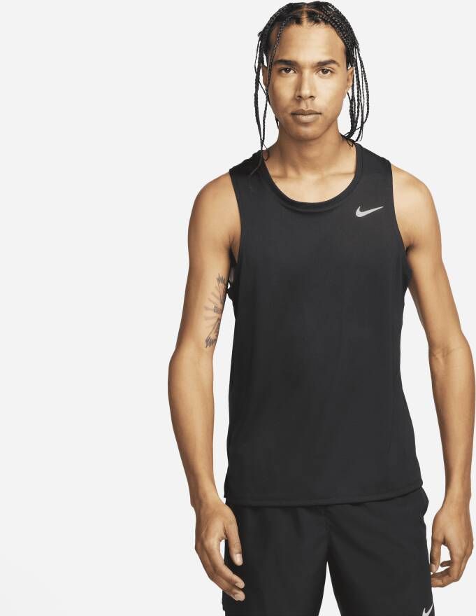 Nike Miler hardlooptanktop met Dri-FIT voor heren Zwart