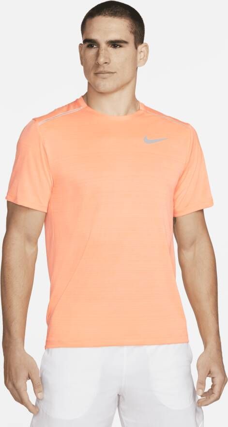 Nike Dri-FIT Miler Hardlooptop met korte mouwen voor heren Oranje