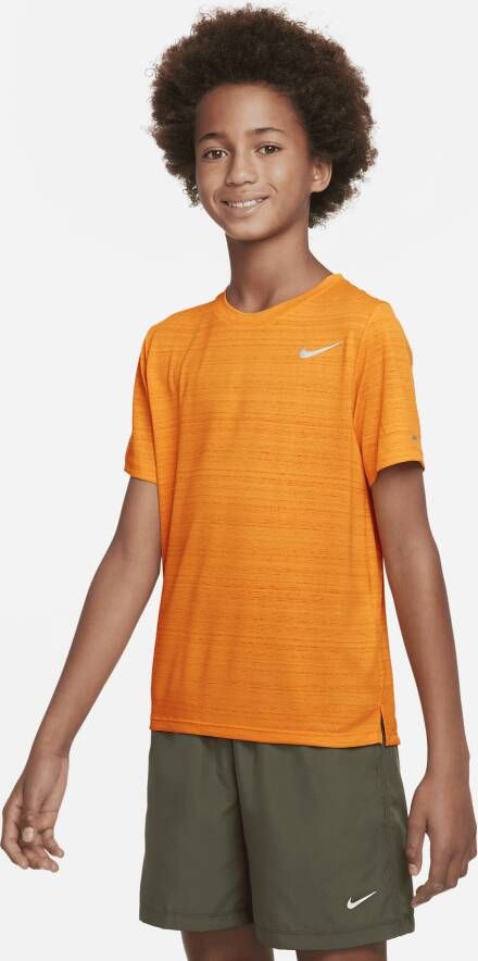 Nike Dri-FIT Miler Trainingstop voor jongens Oranje