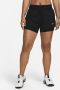 Nike One Dri-FIT 2-in-1 damesshorts met halfhoge taille (8 cm) Zwart - Thumbnail 1