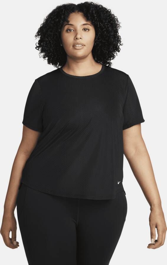 Nike Dri-FIT One Breathe Trainingstop met korte mouwen voor dames (Plus Size) Zwart