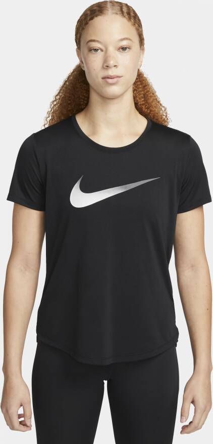 Nike Dri-FIT One Hardlooptop met korte mouwen voor dames Zwart