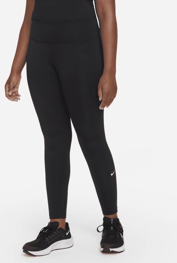Nike Dri-FIT One Legging voor meisjes (Ruimere maten) Zwart