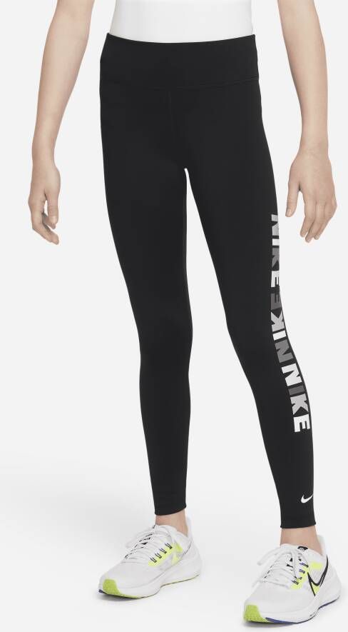Nike Dri-FIT One Legging voor meisjes Zwart