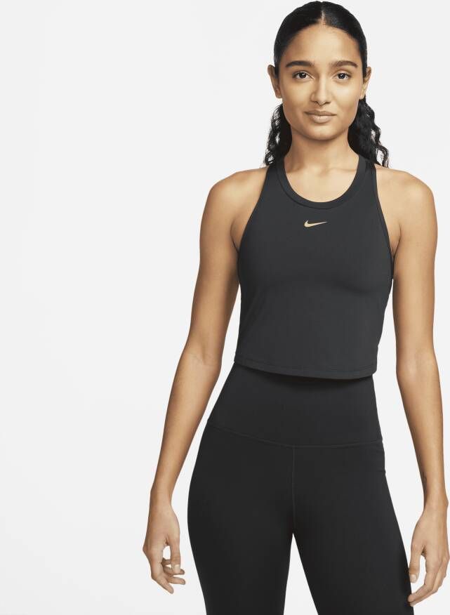 Nike Dri-FIT One Luxe Aansluitende tanktop voor dames Zwart