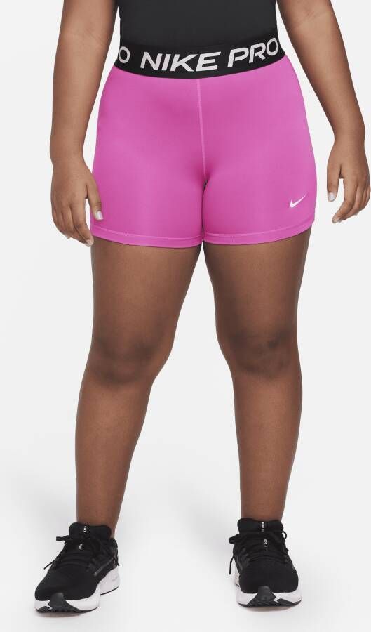 Nike Dri-FIT One Meisjesshorts (ruimere maten) Roze