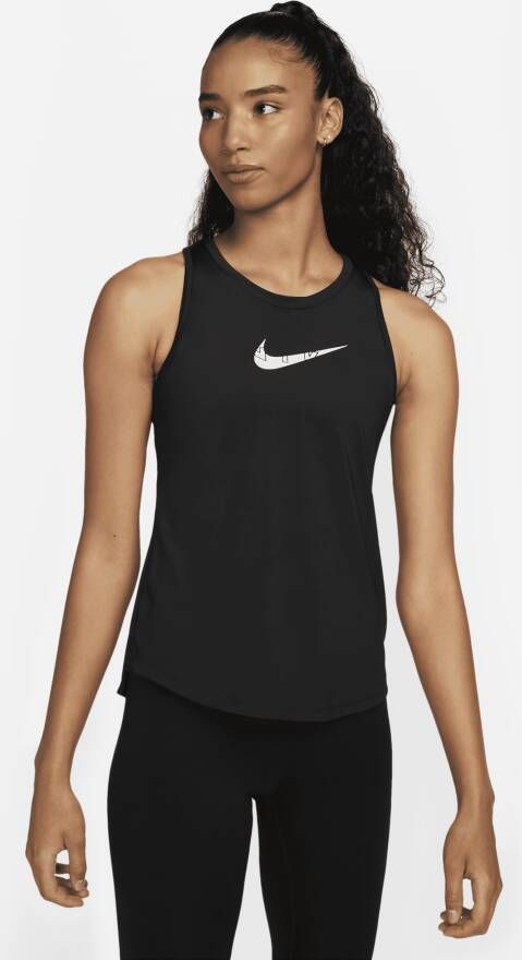 Nike Dri-FIT One Tanktop met graphic voor dames Zwart