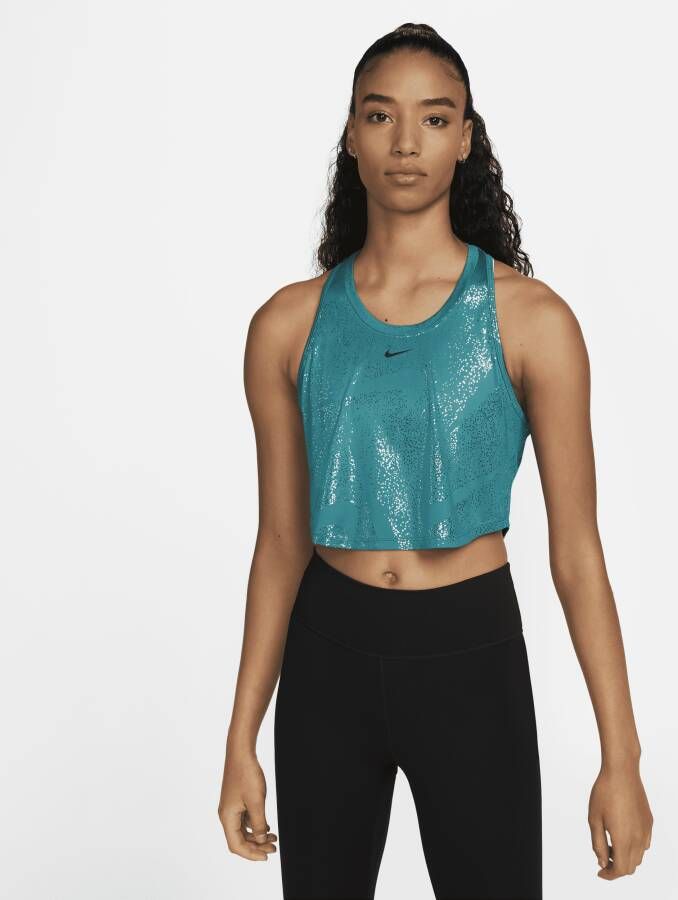 Nike Dri-FIT One Trainingstanktop met print voor dames Blauw