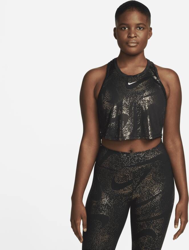 Nike Dri-FIT One Trainingstanktop met print voor dames Zwart
