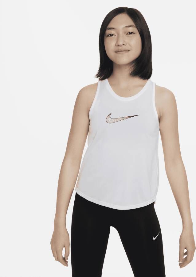 Nike One Dri-FIT trainingstanktop voor meisjes Wit