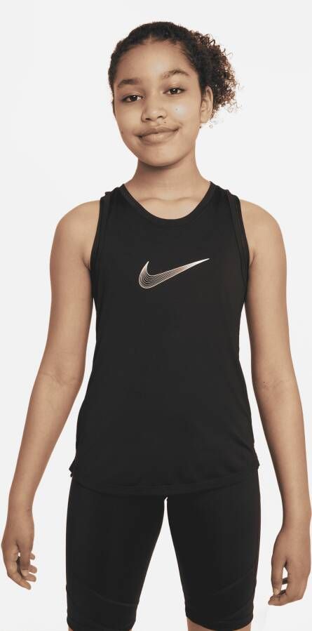 Nike One Dri-FIT trainingstanktop voor meisjes Zwart