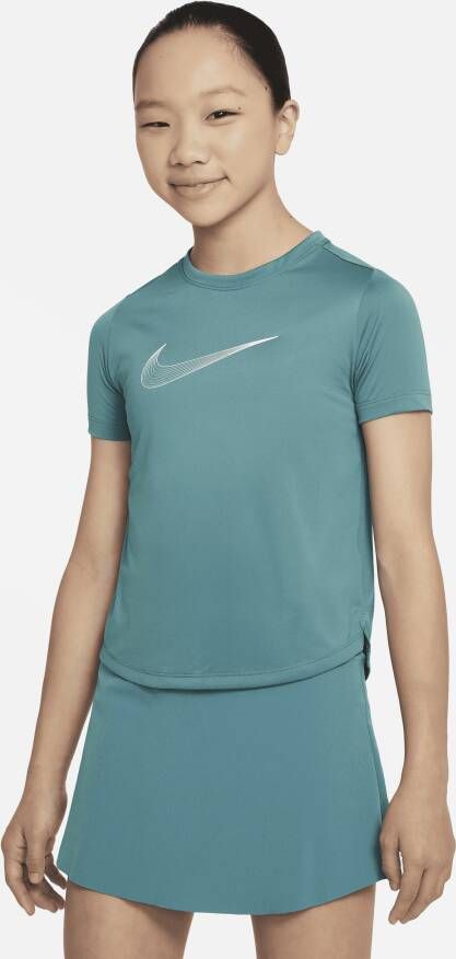 Nike Dri-FIT One Trainingstop met korte mouwen voor meisjes Groen