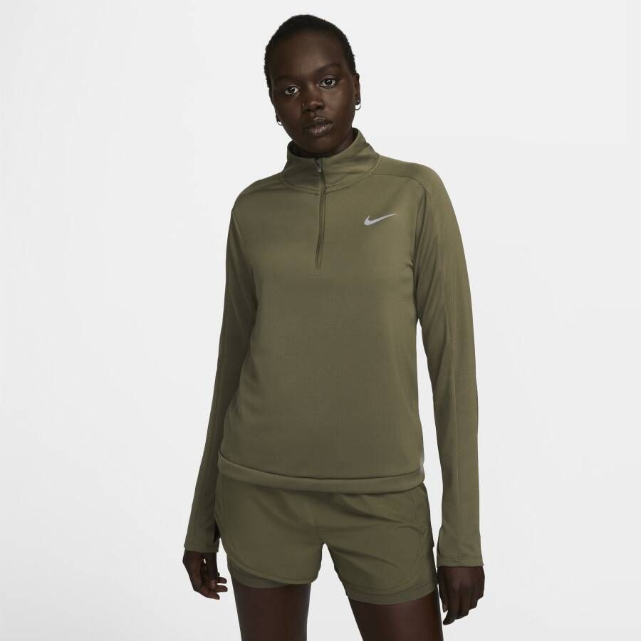 Nike Dri-FIT Pacer Damestrui met korte rits Groen